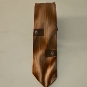 Vintage 1950s brown and gold striped tie 